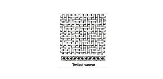 A twill or twilled weave pattern