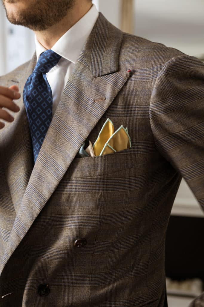 A fine merino wool suit made with Latte OP 2152 for menswear expert Fabio Attanasio.