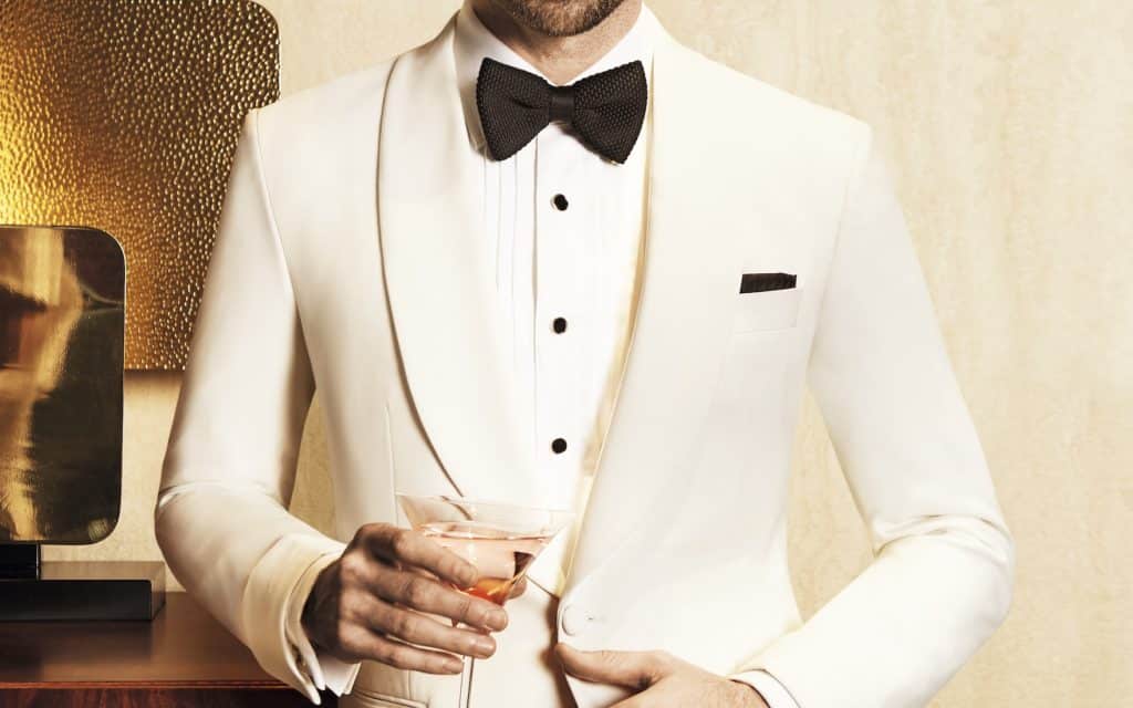 A tuxedo made with Bianco OP 2050.