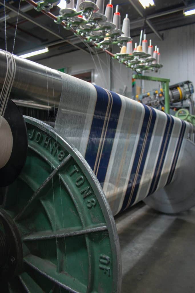 A cashmere fabric being woven in Scotland.