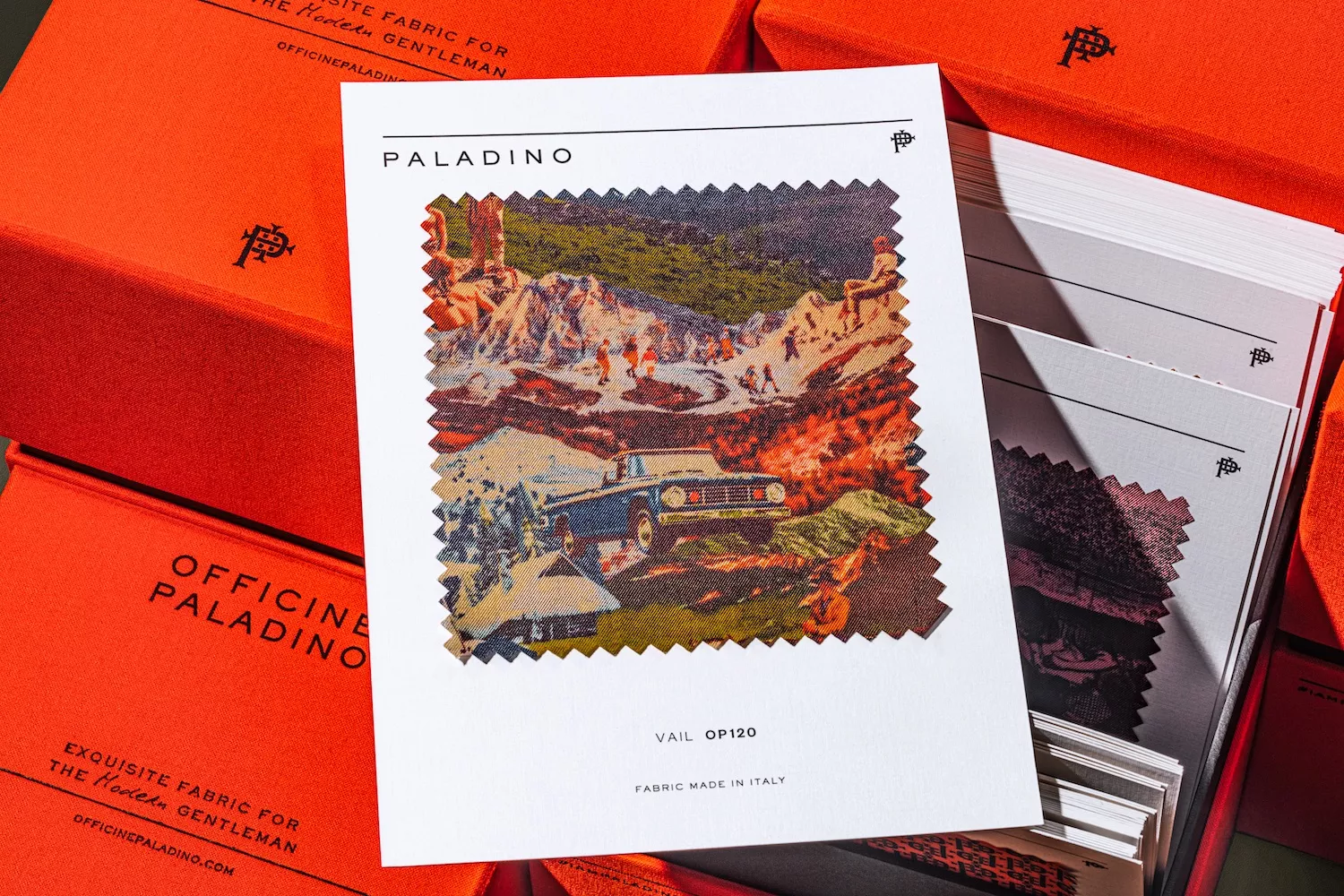 Sample fabric based on a classic print of Vail.