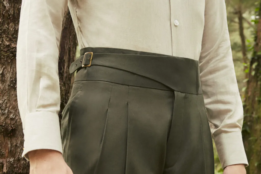 Officine Paladino OP1936 Sage Green is a heavier cotton fabric at 320gsm.